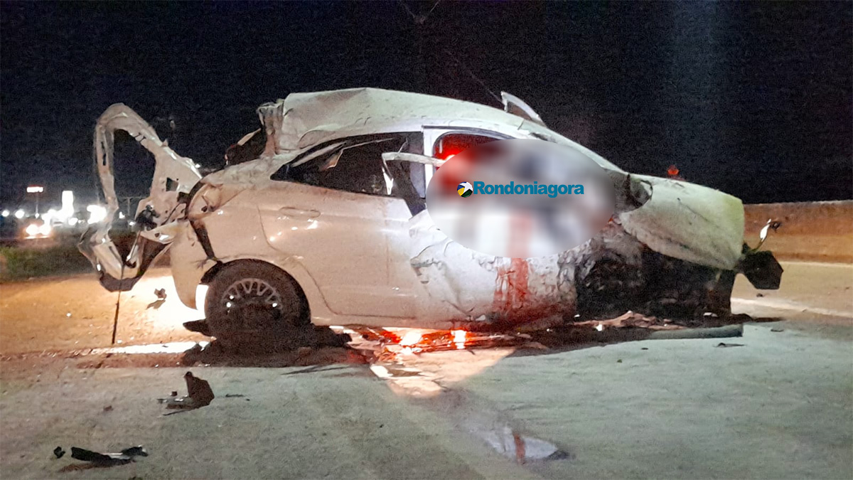 Ladrão morre após roubar carro e colidir veículo na BR-364, em Porto Velho
