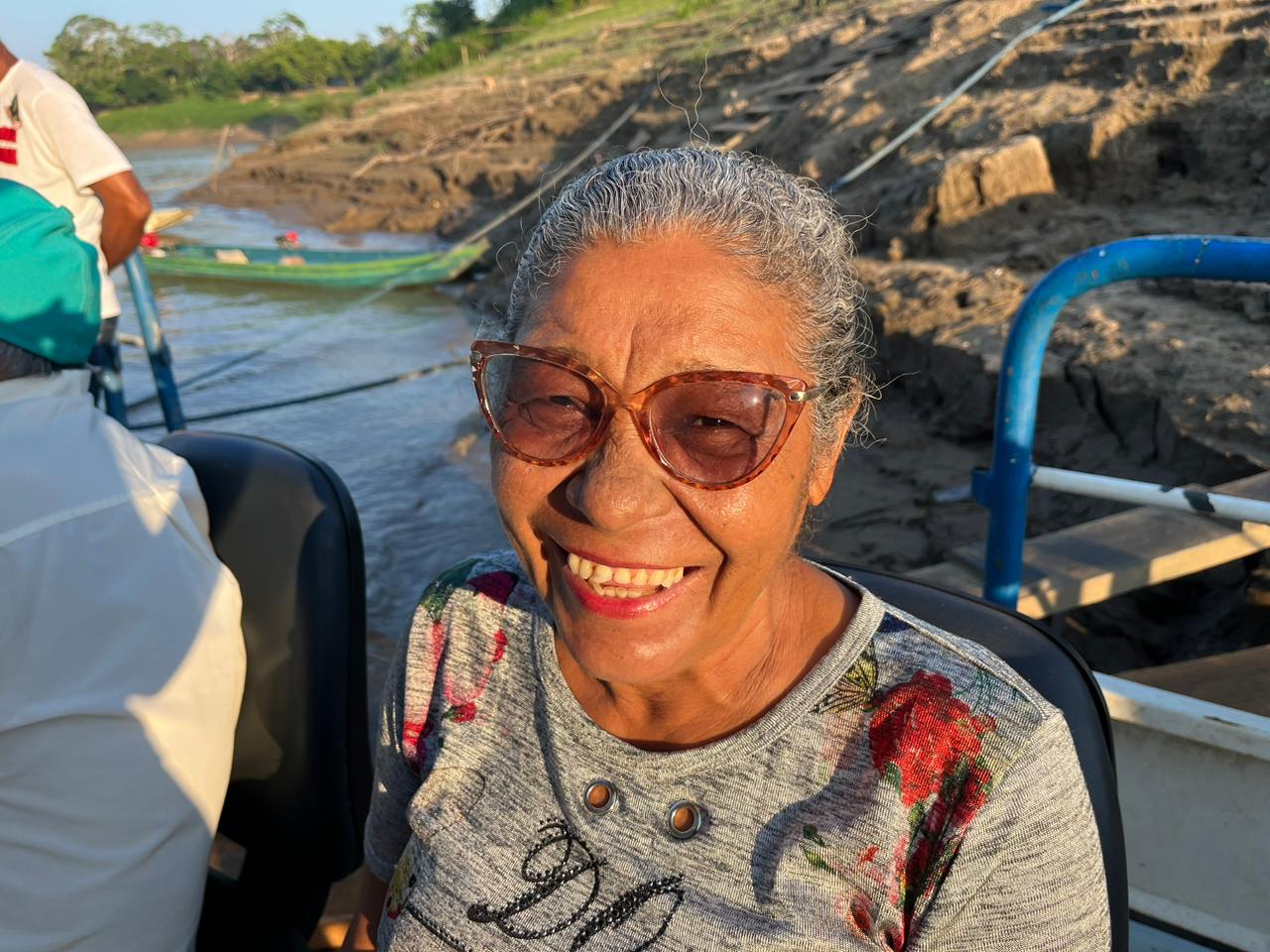 Maria de Nazaré foi a primeira a chegar no Barco Saúde nesta quinta-feira