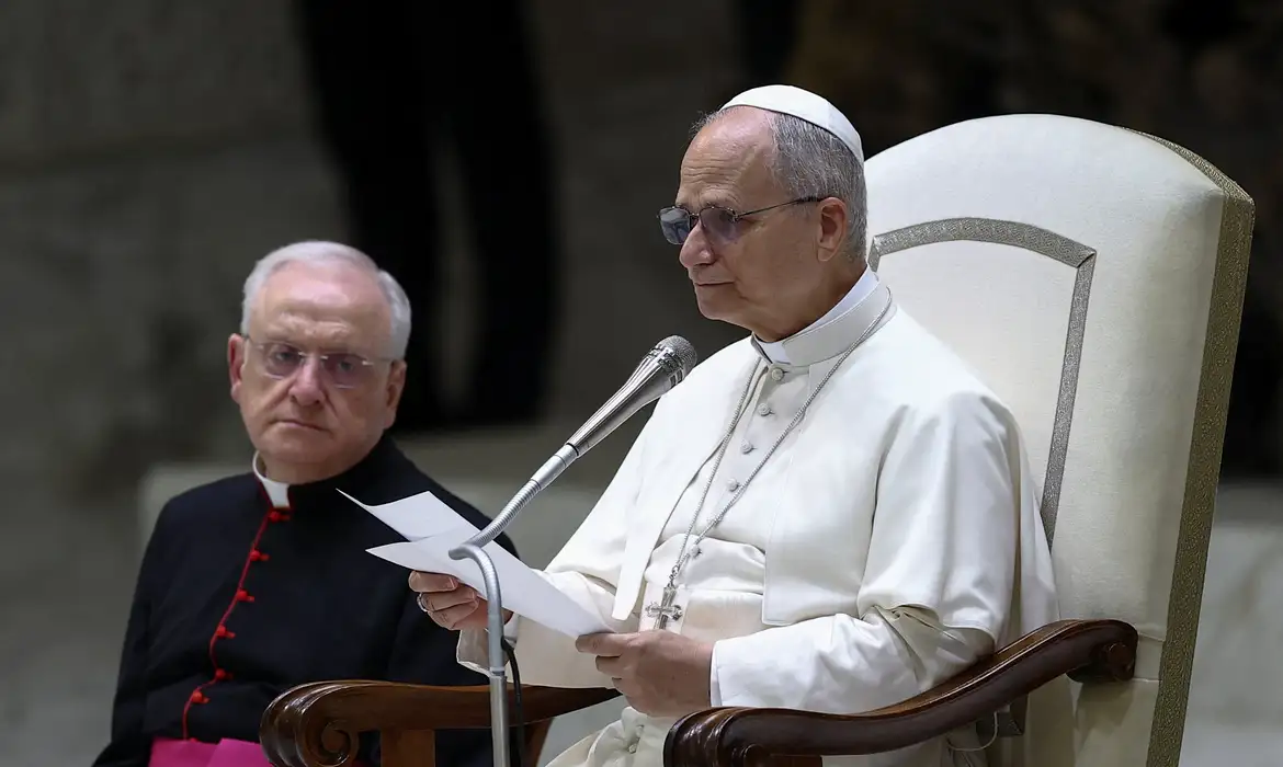 Reuters/Guglielmo Mangiapane/Proibida reprodução Papa Leão no Vaticano
27/8/2025 Reuters/Guglielmo Mangiapane/Proibida reprodução