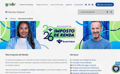 16/03/2026 - Imposto de Renda 2026. Foto: Print/ Receita Federal