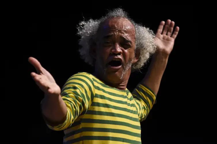 Sesi, Taguatinga, DF, Brasil 27.9.2018 
O primeiro mímico de Brasília, Miqueias Paz se apresenta na Quarta Cênica pelo projeto Sesi BRB Cultural. Foto: Helio Montferre/Sistema Fibra.