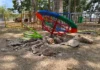 Parque Circuito tem brinquedos danificados, lixeiras quebradas e pichações menos de uma semana após revitalização